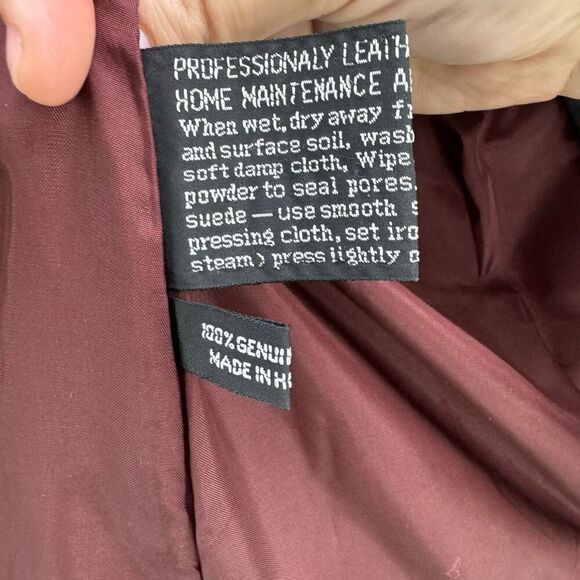 Vintage Y2K The Tannery Genuine Leather Belted Blazer Jacket size 11/12 - Picture 6 of 9